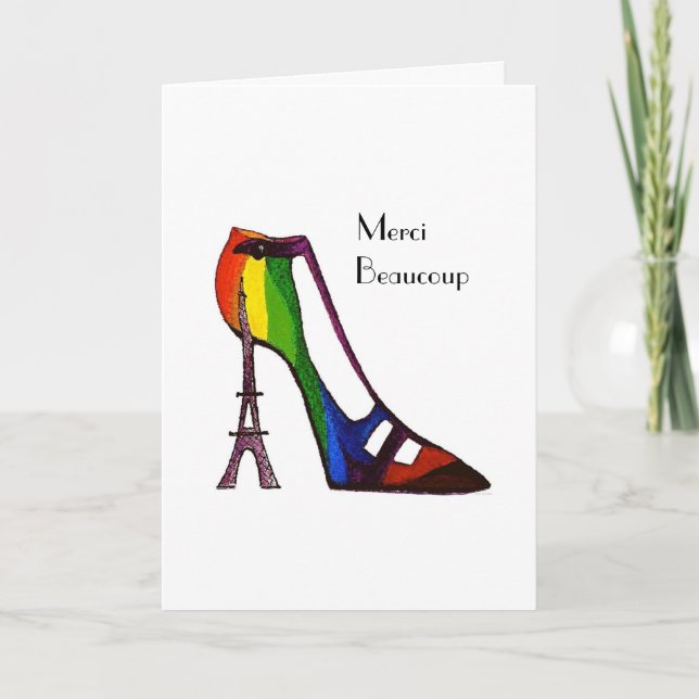 Carte de remerciements de chaussures française (Devant)