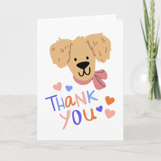 Carte de remerciements de chien, carte d'appréciat (Devant)