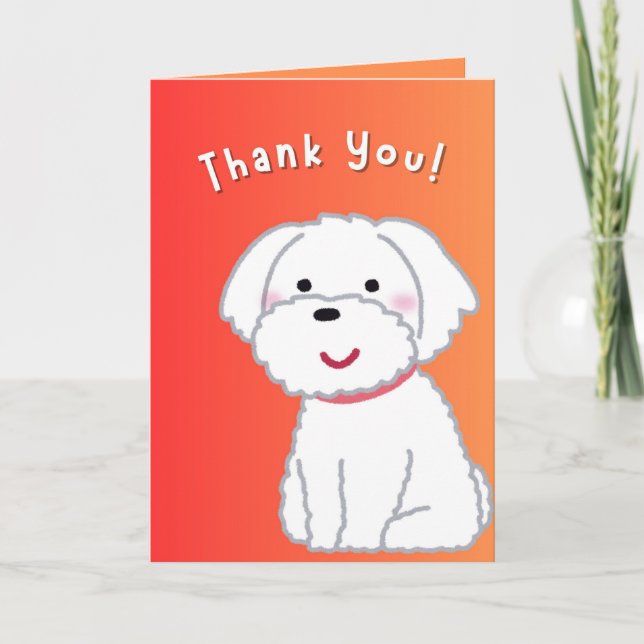 Carte de remerciements de chien, carte d'appréciat (Devant)