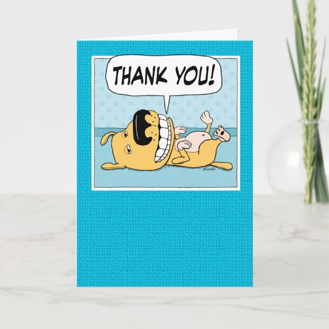 Carte de remerciements de chien mignon (Devant)