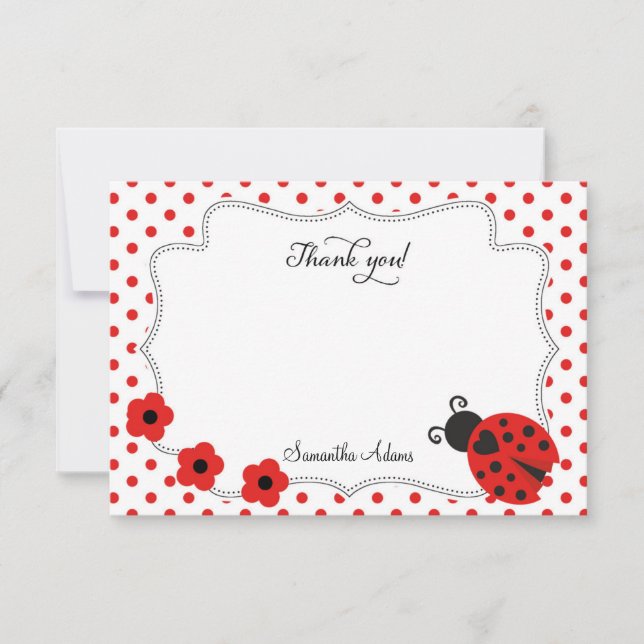 Carte de remerciements de coccinelle (Devant)