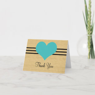 Carte de remerciements de coeur à grains de bois, 