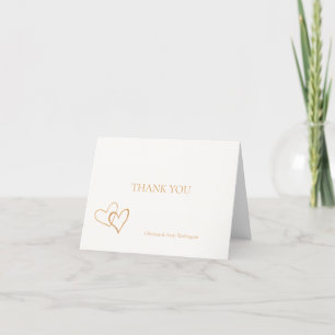 Carte de remerciements de coeur d'or personnalisé