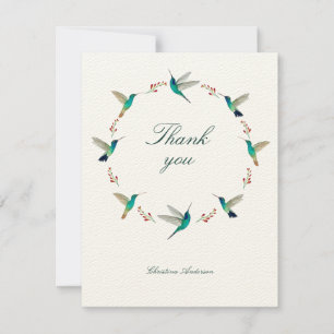 Carte de remerciements de colibri personnalisé