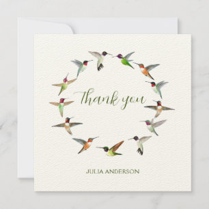 Carte de remerciements de colibris personnalisés