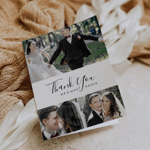 Carte de remerciements de collage photo minimalist