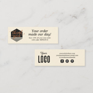 Carte de remerciements de commande personnalisée m