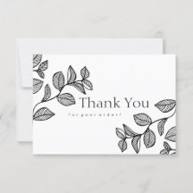 Carte de remerciements de conception des branches