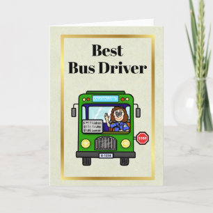 Carte de remerciements de conducteur de bus fémini