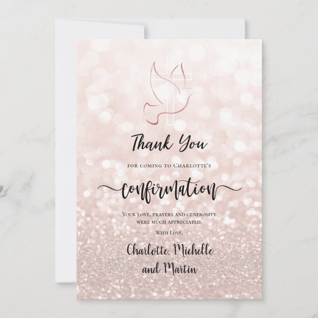 Carte de remerciements de confirmation (Devant)