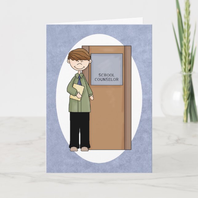 Carte de remerciements de conseiller scolaire masc (Devant)