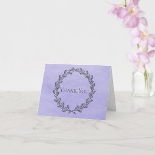 Carte de remerciements de couronne violette élégan