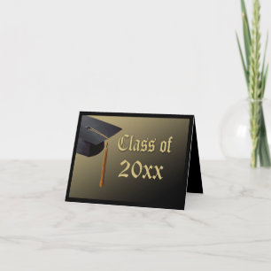 Carte de remerciements de diplôme, Casquette noir 