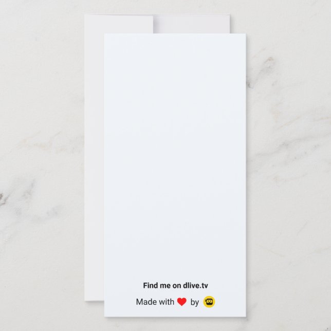 Carte de remerciements de DLive (Devant)