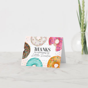 Carte de remerciements de Donut arrosé Anniversair