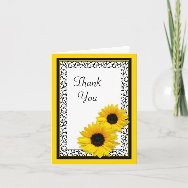 Carte de remerciements de douche Sunflower Mariage (Devant)