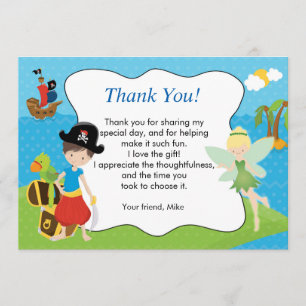 Carte de remerciements de fée de lutin de pirate