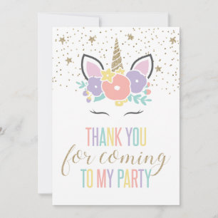 Carte de remerciements de fête d'anniversaire à Un