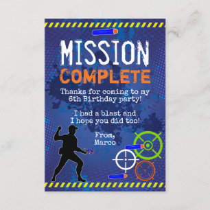 Carte de remerciements de fête d'anniversaire de D