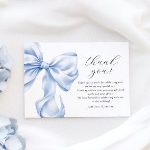 Carte de remerciements de Fête des mariées Blue Bo