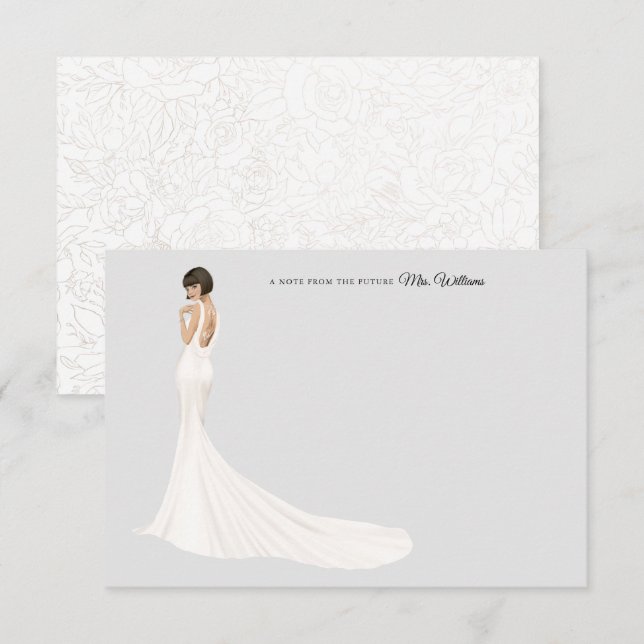 Carte de remerciements de Fête des mariées de mari (Devant / Derrière)