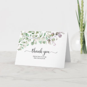 Carte de remerciements de Fête des mariées Eucalyp