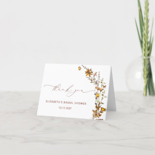 Carte de remerciements de Fête des mariées florale