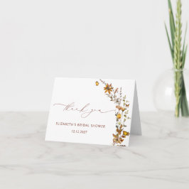 Carte de remerciements de Fête des mariées florale