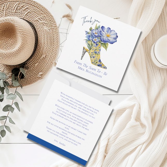 Carte de remerciements de Fête des mariées florale (Créateur téléchargé)