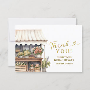 Carte de remerciements de Fête des mariées Flower 