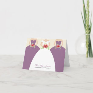 Carte de remerciements de Fête des mariées mariage