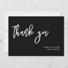 Carte de remerciements de Fête des mariées noire c