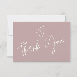 Carte de remerciements de Fête des mariées Rose Du