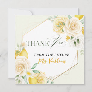 Carte de remerciements de Fêtes des mariées floral