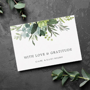 Carte de remerciements de feuillage vert Eucalyptu