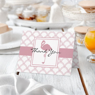Carte de remerciements de Flamant rose rose rosé A
