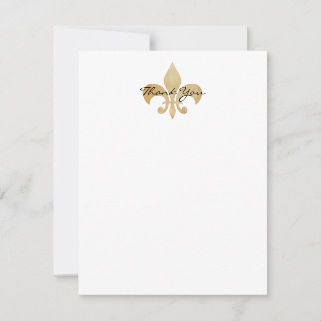 Carte de remerciements de Fleur de Lis Flat (Devant)