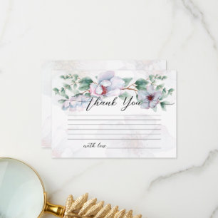 Carte de remerciements de fleur sauvage d'aquarell