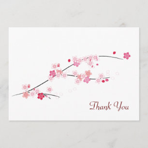 Carte de remerciements de fleurs de cerisiers