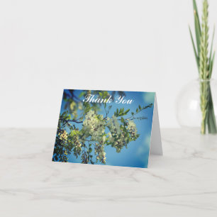 Carte de remerciements de fleurs de criquets blanc