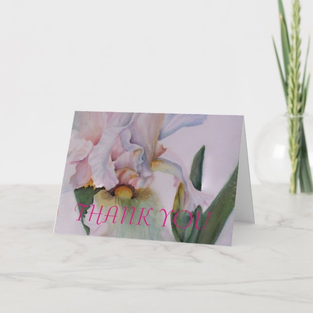 CARTE DE REMERCIEMENTS DE FLEURS EN COULEUR D'EAU  (Devant)