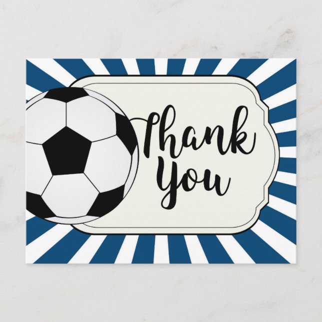 Carte de remerciements de football, carte de remer (Devant)