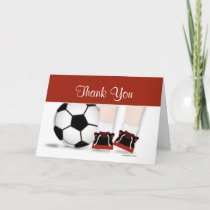 Carte de remerciements de football en rouge