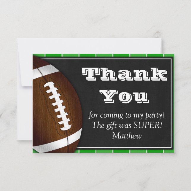 Carte de remerciements de football pour les fans d (Devant)
