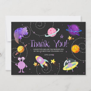 Carte de remerciements de galaxie de Dinosaure spa
