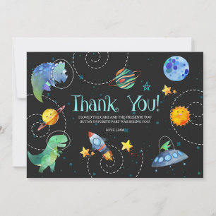 Carte de remerciements de galaxie de Dinosaure spa