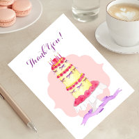 Carte de remerciements de gâteau aux fleurs en cas
