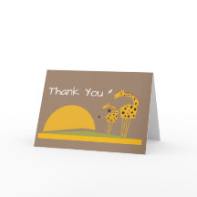 Carte de remerciements de girafe de la jungle Safa