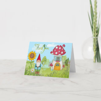 Carte de remerciements de gnome et de Chambre