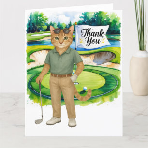 Carte de remerciements de golf avec amoureux des c